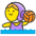 Woman Playing Water Polo Emoji from Kawaii Emoji Set