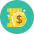 Coins Icon from Kameleon Colors Set