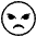 Angry Face Emoji from EmojiTwo Black Set