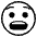 Anguished Face Emoji from EmojiTwo Black Set