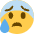 Anxious Face With Sweat Emoji from Twemoji Set
