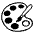 Artist Palette Emoji from EmojiTwo Black Set