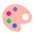 Artist Palette Flat Emoji from Fluent Emoji Flat Set