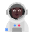 Astronaut Flat Dark Emoji from Fluent Emoji Flat Set