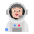 Astronaut Flat Medium Light Emoji from Fluent Emoji Flat Set