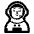 Astronaut High Contrast Default Emoji from Fluent Emoji High Contrast Set