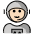 Astronaut Light Skin Tone Emoji from OpenMoji Set