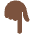Backhand Index Pointing Down Dark Skin Tone Emoji from Twemoji Set