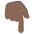 Backhand Index Pointing Down Dark Skin Tone Emoji from EmojiTwo Colors Set