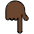 Backhand Index Pointing Down Dark Skin Tone Emoji from OpenMoji Set