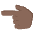 Backhand Index Pointing Left Dark Skin Tone Emoji from EmojiTwo Colors Set