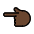 Backhand Index Pointing Left Dark Skin Tone Emoji from OpenMoji Set
