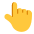 Backhand Index Pointing Up Flat Default Emoji from Fluent Emoji Flat Set