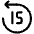 Backward 15 Seconds Icon from Iconoir Regular Set