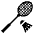 Badminton Emoji from EmojiTwo Black Set