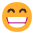 Beaming Face With Smiling Eyes Flat Emoji from Fluent Emoji Flat Set