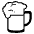 Beer Mug Emoji from EmojiTwo Black Set
