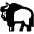 Bison High Contrast Emoji from Fluent Emoji High Contrast Set