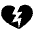 Broken Heart Emoji from EmojiTwo Black Set