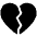Broken Heart High Contrast Emoji from Fluent Emoji High Contrast Set