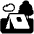 Camping High Contrast Emoji from Fluent Emoji High Contrast Set
