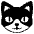Cat Face Emoji from EmojiTwo Black Set