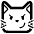 Cat With Wry Smile High Contrast Emoji from Fluent Emoji High Contrast Set