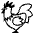 Chicken Emoji from EmojiTwo Black Set