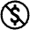 Circled Dollar Sign With Overlaid Backslash Emoji from OpenMoji Set