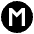 Circled M Emoji from EmojiTwo Black Set