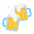 Clinking Beer Mugs Flat Emoji from Fluent Emoji Flat Set