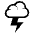 Cloud With Lightning Emoji from EmojiTwo Black Set