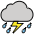 Cloud With Lightning And Rain Emoji from OpenMoji Set