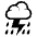 Cloud With Lightning And Rain Emoji from EmojiTwo Black Set