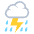 Cloud With Lightning And Rain Emoji from EmojiTwo Colors Set