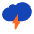 Cloud With Lightning Flat Emoji from Fluent Emoji Flat Set