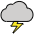 Cloud With Lightning Emoji from OpenMoji Set