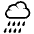 Cloud With Rain Emoji from EmojiTwo Black Set