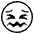 Confounded Face Emoji from EmojiTwo Black Set