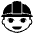 Construction Worker Emoji from EmojiTwo Black Set