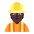 Construction Worker Flat Dark Emoji from Fluent Emoji Flat Set
