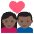 Couple With Heart Dark Skin Tone Emoji from EmojiTwo Colors Set