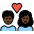 Couple With Heart Dark Skin Tone Emoji from OpenMoji Set