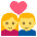 Couple With Heart Emoji from EmojiTwo Colors Set
