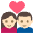 Couple With Heart Light Skin Tone Emoji from EmojiTwo Colors Set