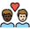 Couple With Heart Man Man Dark Skin Tone Light Skin Tone Emoji from OpenMoji Set