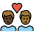 Couple With Heart Man Man Dark Skin Tone Medium Dark Skin Tone Emoji from OpenMoji Set
