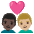 Couple With Heart Man Man Dark Skin Tone Medium Light Skin Tone Emoji from Noto Emoji Set