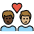 Couple With Heart Man Man Dark Skin Tone Medium Light Skin Tone Emoji from OpenMoji Set