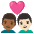 Couple With Heart Man Man Medium Dark Skin Tone Light Skin Tone Emoji from Noto Emoji Set